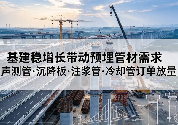 武夷山基建稳增长带动预埋监测管材需求，声测管、沉降板、注浆管订单持续放量
